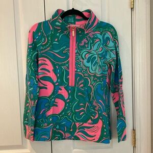 Lilly Pulitzer Half Zip Skipper Popover Size S Multicolor EUC